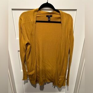 GAP Women's Yellow Open Front Cardigan